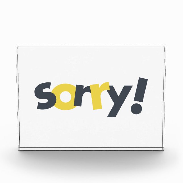 Playful, vibrant, bold, modern design of Sorry Photo Block (Front)