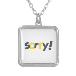 Playful, vibrant, bold, modern design of Sorry Silver Plated Necklace