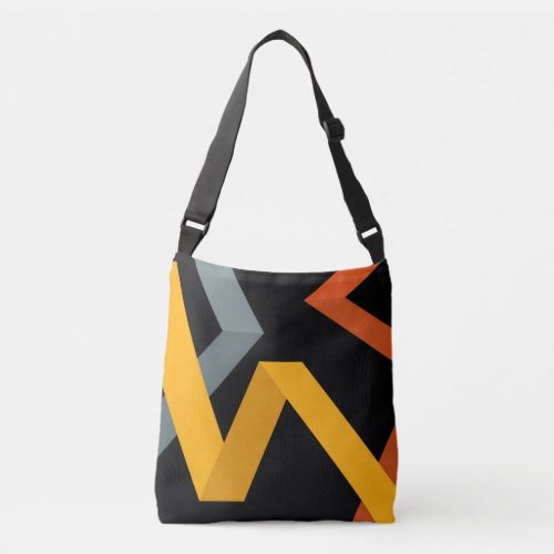 PLayful vibrant modern urban graphic ways Crossbody Bag