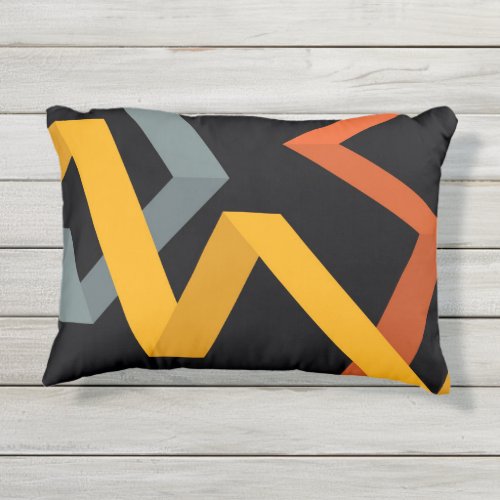 PLayful vibrant modern urban graphic ways Outdoor Pillow