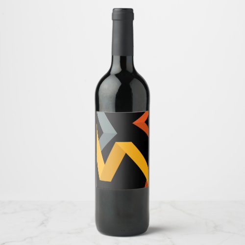 PLayful vibrant modern urban graphic ways Wine Label