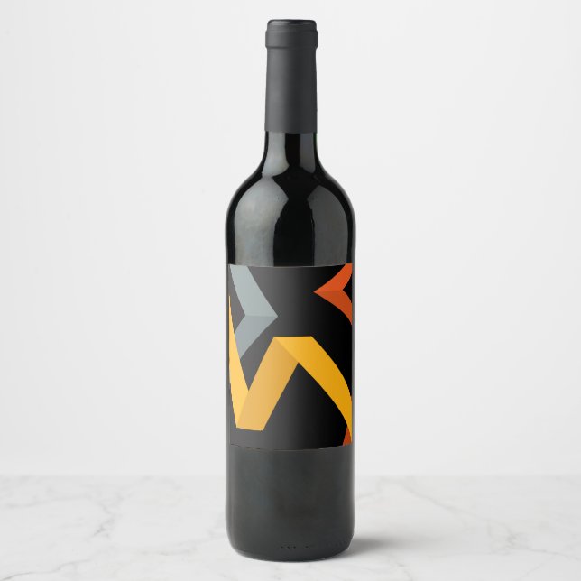 PLayful, vibrant, modern, urban graphic ways Wine Label (Front)