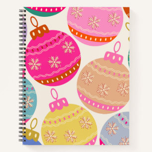 Playful Vintage Christmas Baubles Notebook