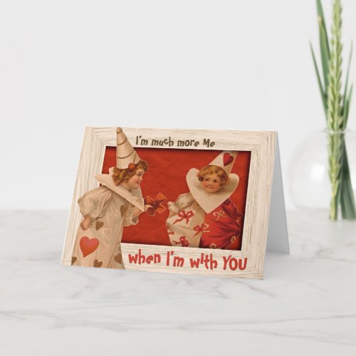 Playful Vintage Pierrot CC0660 Valentine Holiday Card