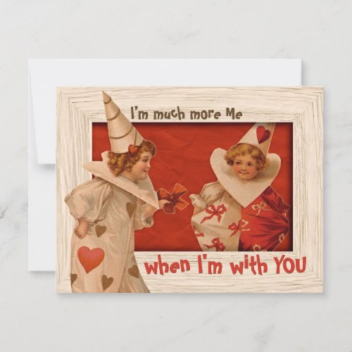 Playful Vintage Pierrot CC0662 Valentine Holiday Card