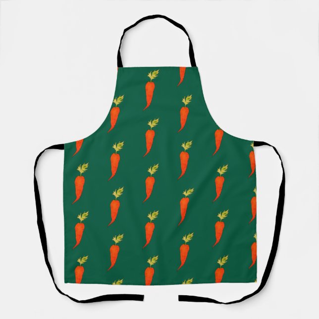 Playful Watercolor Carrot Apron (Front)