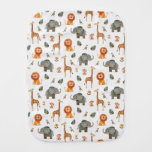 Playful Watercolor Safari Animals Burp Cloth (v.2)