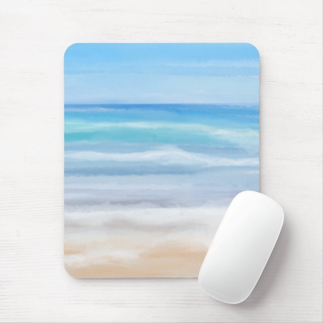 Playful Waves On A Sunny Day At The Beach Mouse Pad (With Mouse)