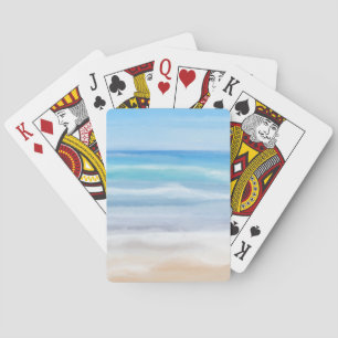 Playful Waves On A Sunny Day At The Beach Poker Cards