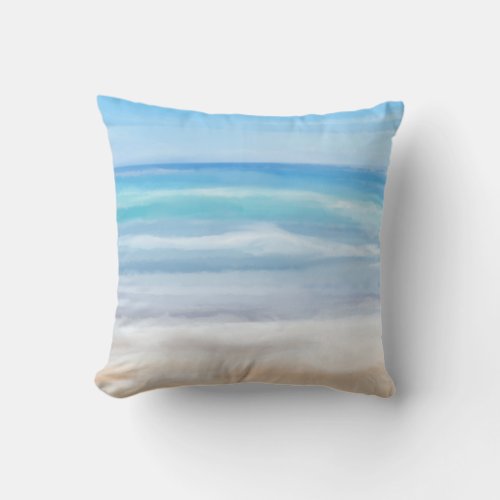 Playful Waves On A Sunny Day At The Beach Throw Pillow