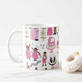 Playful Wedding Celebration Illustrative Pattern Coffee Mug