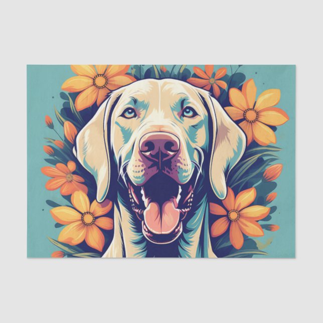 Playful Weimaraner Dog Tissue Paper (Front)