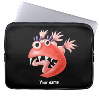 Playful Whimsical Funny Creature Girl Name Laptop Sleeve