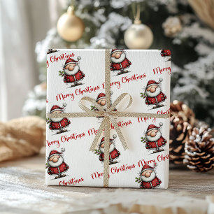 Playful Whimsical Santa Humor Christmas Wrapping Paper