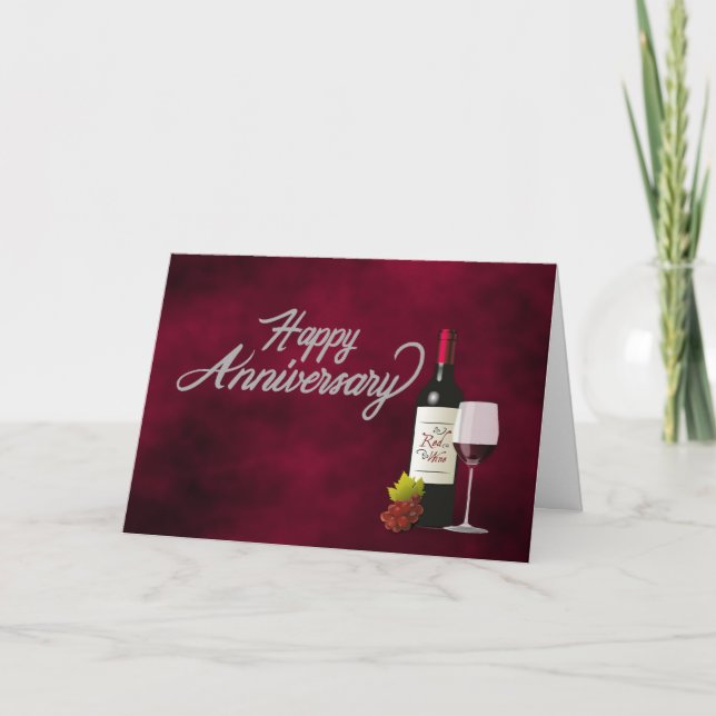 Playful Wine-Inspired Anniversary Card (Front)
