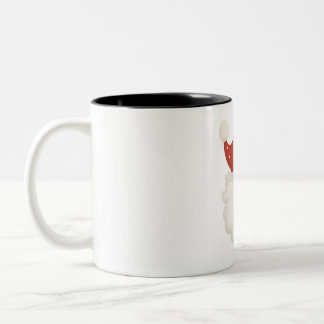 Playful Winking Santa Face Christmas Two-Tone Coffee Mug
