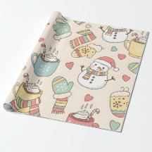 Playful Winter Holiday Hand-Drawn Snowmen and Fest