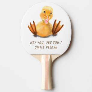 Playful Yellow Duckling Ping Pong Paddle Smile