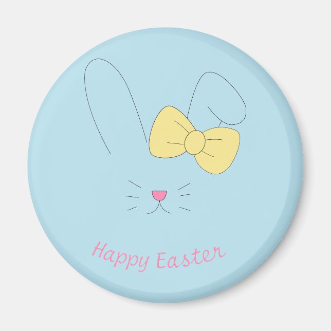 Playful Yellow Easter Phrase with Festive Mood Magnet (Front)