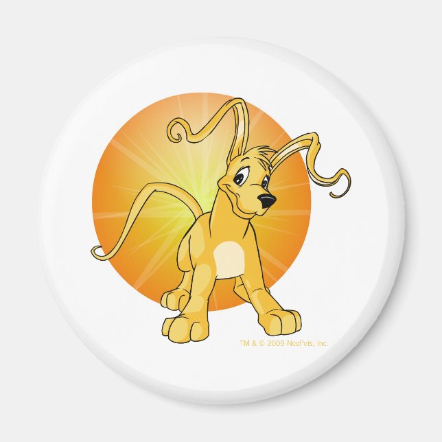 Playful yellow Gelert Magnet (Front)