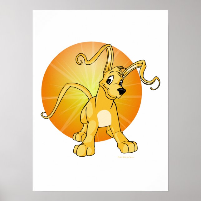 Playful yellow Gelert Poster (Front)