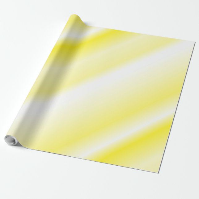 Playful Yellow Monochrome Shaded Diagonal Lines Wrapping Paper (Unrolled)