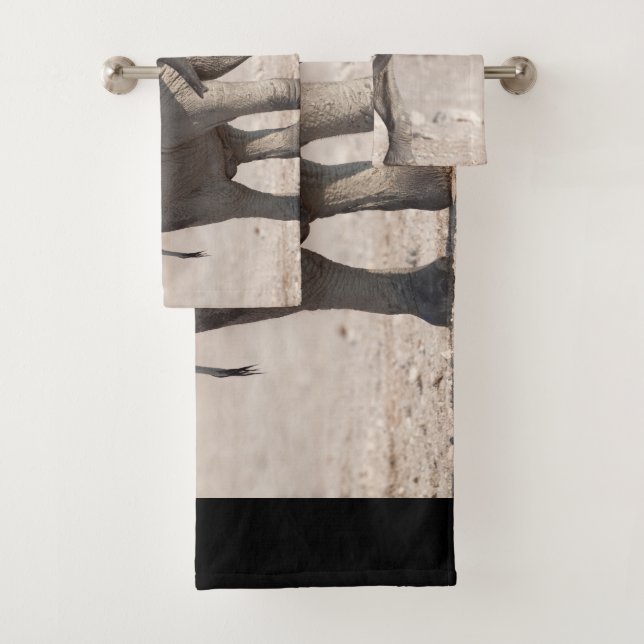 Playful young elephant bath towel set (Insitu)