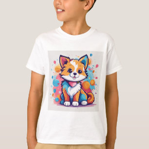 Playfull Kids Cute Cat Design T-shirt for Kids