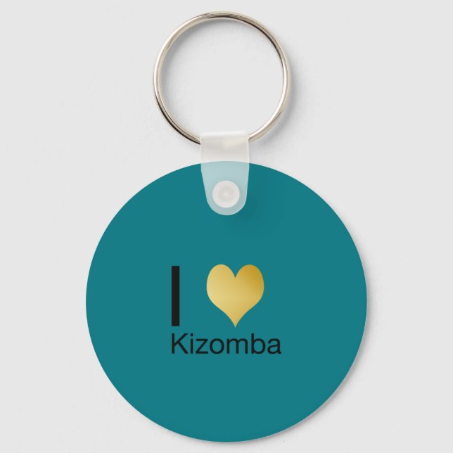 Playfully Elegant I Heart Kizomba Keychain (Front)
