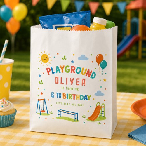 Playground Adventure 6th Birthday Park Party Favor Bag