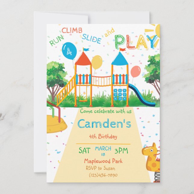 Playground Birthday Invitation (Front)