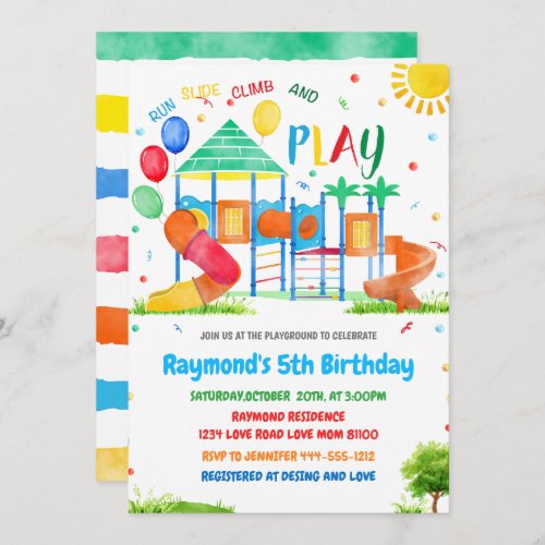 Playground Birthday Invitation