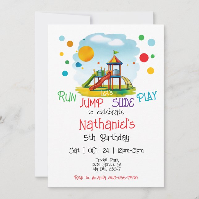 Playground Birthday Invitation (Front)