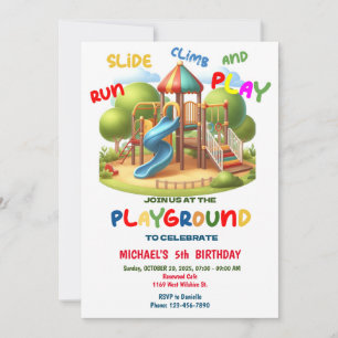 Playground Birthday Invitation, Park Party Invitation