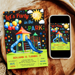 Playground Birthday Invitation - Party in the Park