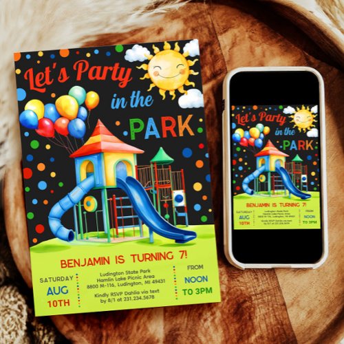 Playground Birthday Invitation _ Party in the Park