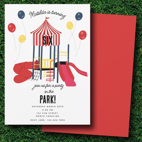 Playground Birthday Party in the Park Kids Invitation