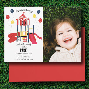 Playground Birthday Party in the Park Kids Photo Invitation