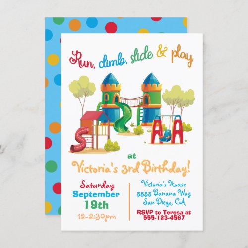 Playground Birthday Party Invitation