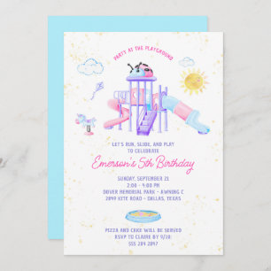 Playground Birthday Party Invitation for Girls
