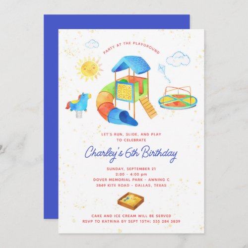 Playground Birthday Party Invitation _ Park Party