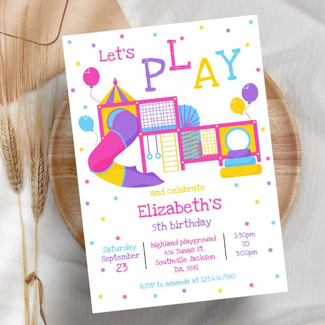 Playground, Bounce Jump, Trampoline Birthday Invitation (Creator Uploaded)