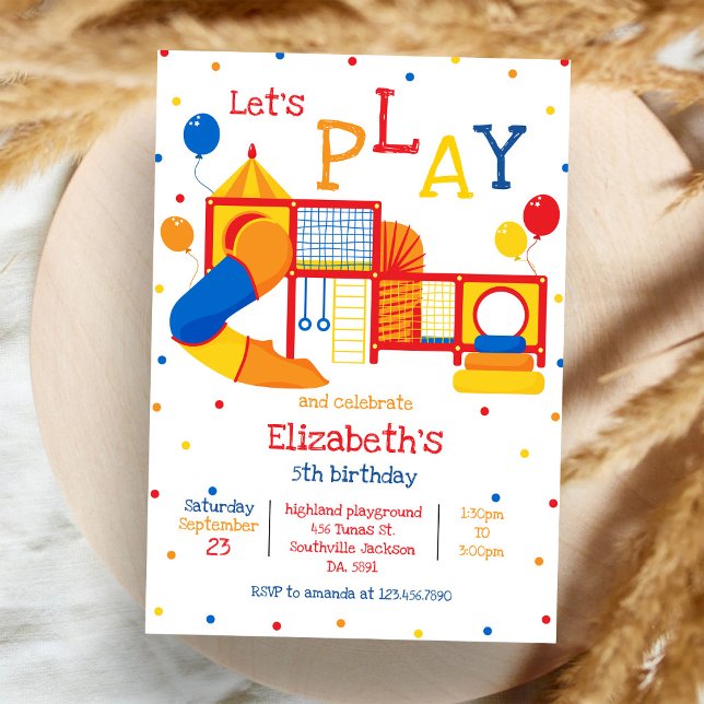 Playground, Bounce Jump, Trampoline Birthday Invitation (Creator Uploaded)