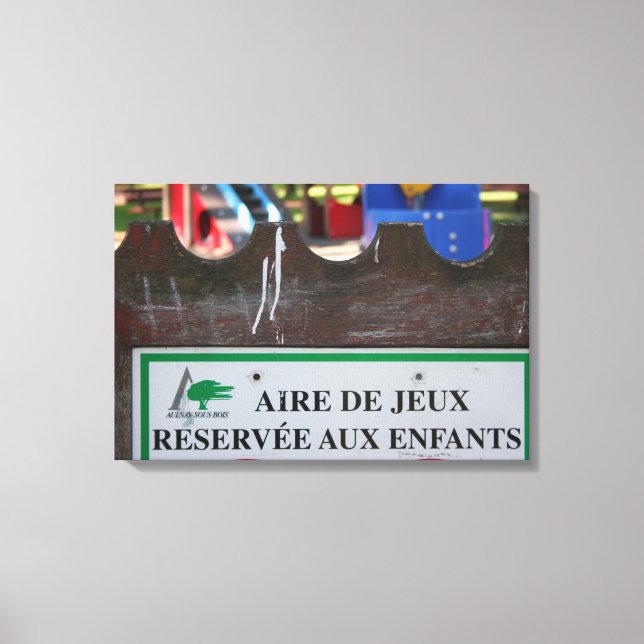 Playground for Children 1 Reserve aux Enfants C Canvas Print (Front)