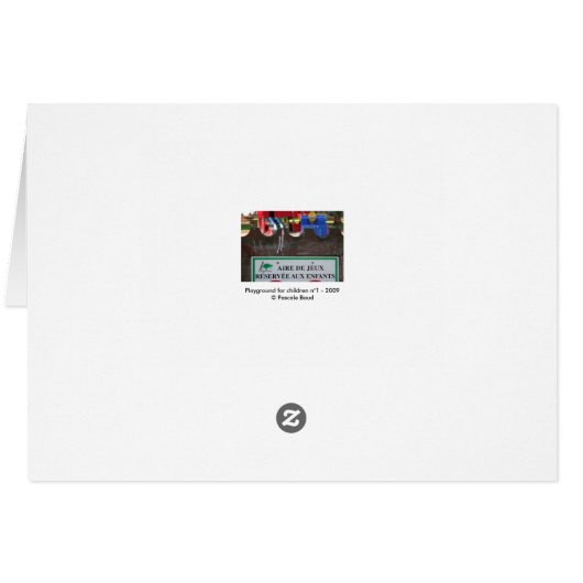 Playground for Children 1 Reserve aux Enfants card (Back Horizontal)