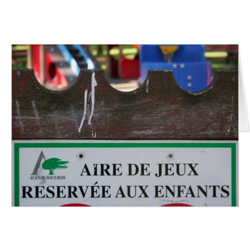 Playground for Children 1 Reserve aux Enfants card