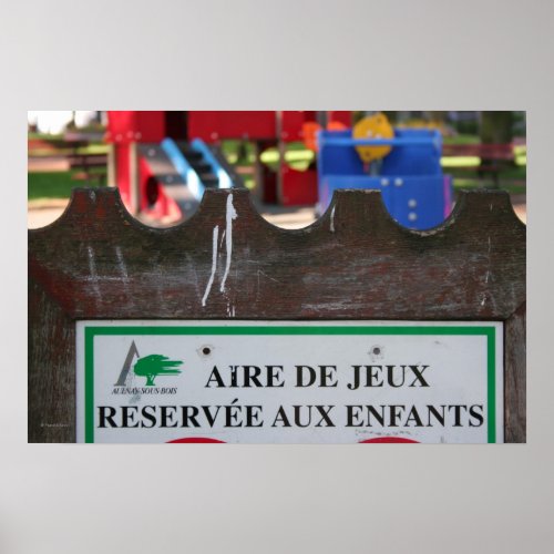 Playground for Children 1 Reserve aux Enfants P Poster