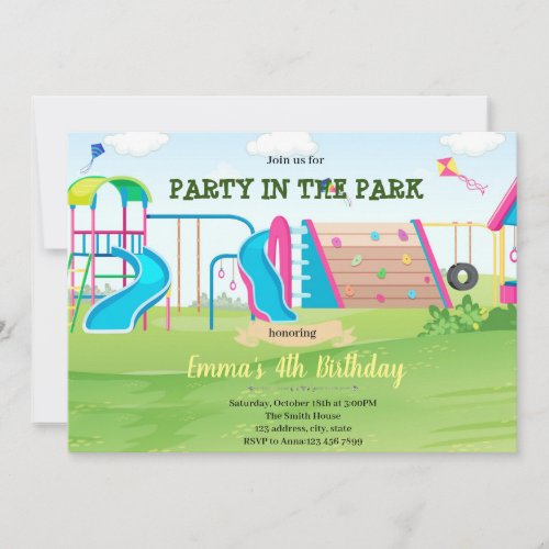 Playground girl birthday Invitation