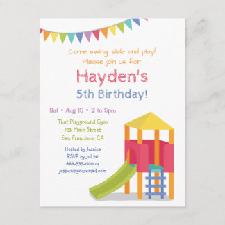 Playground House Kids Birthday Party Invitations
