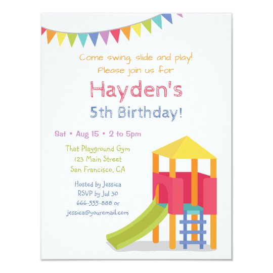 Playground House Kids Birthday Party Invitations Zazzle Playground House Kids Birthday Party Invitations